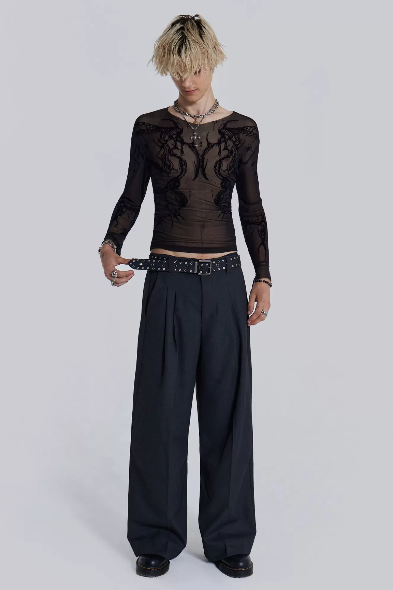 Cheap Black Wings Mesh Top Men T-Shirts