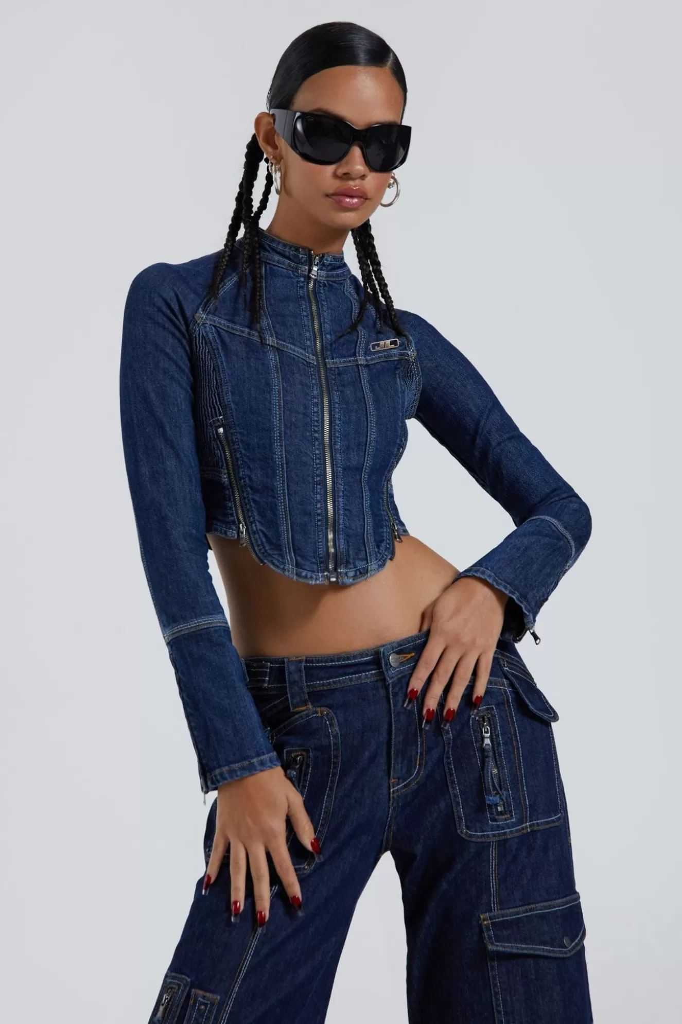 Online Hudson Indigo Denim Wash Corset Jacket Women Outerwear
